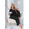image:imagePrinStory Womens Pajama Sets Short Sleeve Soft Pjs S3XL  2 Piece VNeck Pj Sets for Women with Pockets Comfy Stretchy Pajamas for Sleep Home Travel Maternity NursingBlack