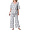 image:imagePrinStory Womens Pajama Sets Short Sleeve Soft Pjs S3XL  2 Piece VNeck Pj Sets for Women with Pockets Comfy Stretchy Pajamas for Sleep Home Travel Maternity NursingFppink Star