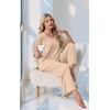 image:imagePrinStory Womens Pajama Sets Short Sleeve Soft Pjs S3XL  2 Piece VNeck Pj Sets for Women with Pockets Comfy Stretchy Pajamas for Sleep Home Travel Maternity NursingWheaten