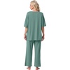 image:imagePrinStory Womens Pajama Sets Short Sleeve Soft Pjs S3XL  2 Piece VNeck Pj Sets for Women with Pockets Comfy Stretchy Pajamas for Sleep Home Travel Maternity NursingHaze Blue