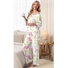 image:imagePrinStory Womens Pajama Sets Short Sleeve Soft Pjs S3XL  2 Piece VNeck Pj Sets for Women with Pockets Comfy Stretchy Pajamas for Sleep Home Travel Maternity NursingFpwhite Morning Glory