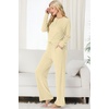 image:imagePrinStory Womens Pajama Sets Winter Long Sleeve Pjs 2 Piece Lounge Set  Long Sleeve Top and Pants with Pockets Warmth Stretchy and Butterysoft Fabric Winter Pajamas Warm SleepwearLight Yellow