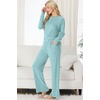 image:imagePrinStory Womens Pajama Sets Winter Long Sleeve Pjs 2 Piece Lounge Set  Long Sleeve Top and Pants with Pockets Warmth Stretchy and Butterysoft Fabric Winter Pajamas Warm SleepwearLight Blue