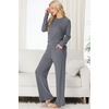 image:imagePrinStory Womens Pajama Sets Winter Long Sleeve Pjs 2 Piece Lounge Set  Long Sleeve Top and Pants with Pockets Warmth Stretchy and Butterysoft Fabric Winter Pajamas Warm SleepwearGray