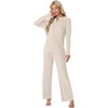 image:imagePrinStory Womens Pajama Sets Winter Long Sleeve Pjs 2 Piece Lounge Set  Long Sleeve Top and Pants with Pockets Warmth Stretchy and Butterysoft Fabric Winter Pajamas Warm SleepwearApricot