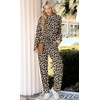 image:imagePrinStory Womens Pajama Sets Winter Long Sleeve Pjs 2 Piece Lounge Set  Long Sleeve Top and Pants with Pockets Warmth Stretchy and Butterysoft Fabric Winter Pajamas Warm SleepwearFpleopard Khaki