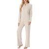 image:imagePrinStory Womens Pajama Sets Winter Long Sleeve Pjs 2 Piece Lounge Set  Long Sleeve Top and Pants with Pockets Warmth Stretchy and Butterysoft Fabric Winter Pajamas Warm SleepwearApricot