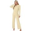 image:imagePrinStory Womens Pajama Sets Winter Long Sleeve Pjs 2 Piece Lounge Set  Long Sleeve Top and Pants with Pockets Warmth Stretchy and Butterysoft Fabric Winter Pajamas Warm SleepwearLight Yellow