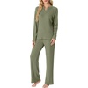 image:imagePrinStory Womens Pajama Sets Winter Long Sleeve Pjs 2 Piece Lounge Set  Long Sleeve Top and Pants with Pockets Warmth Stretchy and Butterysoft Fabric Winter Pajamas Warm SleepwearArmy Green