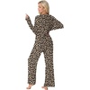 image:imagePrinStory Womens Pajama Sets Winter Long Sleeve Pjs 2 Piece Lounge Set  Long Sleeve Top and Pants with Pockets Warmth Stretchy and Butterysoft Fabric Winter Pajamas Warm SleepwearFpleopard Khaki