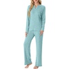 image:imagePrinStory Womens Pajama Sets Winter Long Sleeve Pjs 2 Piece Lounge Set  Long Sleeve Top and Pants with Pockets Warmth Stretchy and Butterysoft Fabric Winter Pajamas Warm SleepwearLight Blue