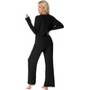 image:imagePrinStory Womens Pajama Sets Winter Long Sleeve Pjs 2 Piece Lounge Set  Long Sleeve Top and Pants with Pockets Warmth Stretchy and Butterysoft Fabric Winter Pajamas Warm SleepwearBlack