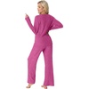 image:imagePrinStory Womens Pajama Sets Winter Long Sleeve Pjs 2 Piece Lounge Set  Long Sleeve Top and Pants with Pockets Warmth Stretchy and Butterysoft Fabric Winter Pajamas Warm SleepwearRose Red