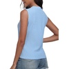 image:imagePrinStory Womens Sleeveless Textured Slim Tops Crewneck Knit Solid Summer Casual Shirts Pullover Tank Tops for WomenMw Light Blue