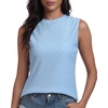 image:imagePrinStory Womens Sleeveless Textured Slim Tops Crewneck Knit Solid Summer Casual Shirts Pullover Tank Tops for WomenMw Light Blue