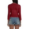 image:imagePrinStory Womens Tie Front Shrug 34 Sleeve Bolero Cardigan Lightweight Summer Casual Short Shawl Top S4XL22 Red