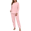 image:imagePrinStory Flannel Pajamas for Women Winter Pajama Set S2XL  2 Piece Pjs Sets with Pockets Warm Soft Fluffy Lounge Set Pj Set for Home Sleep Daliy Party Travel VacationLight Pink