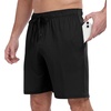 image:imagePrinStory Mens Pajama Shorts Soft Sleep Shorts Pj Bottoms with Pockets  Elastic Waist Drawstring LightweightBreathable and Stretchy Fabric Button FlyBlack