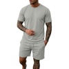 image:imagePrinStory Mens Track Suits 2 Piece Athletic Outfits M3XL  Short Sleeve Shirts and Shorts Set with Pockets Summer Cooling Touch Sweatsuit for Sports Running Beach Travel PartyLight Gray