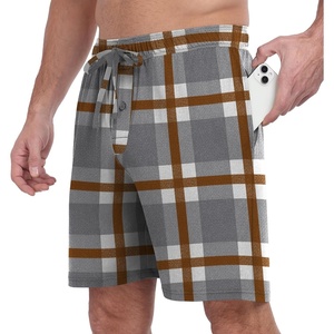image:imagePrinStory Mens Pajama Shorts Soft Sleep Shorts Pj Bottoms with Pockets  Elastic Waist Drawstring LightweightBreathable and Stretchy Fabric Button FlyFpgray White Plaid