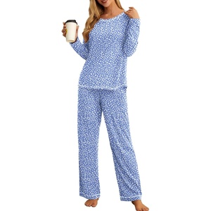 image:imagePrinStory Womens Pajama Sets 2026 Lounge Sets 2 Piece Pjs S2XL  Long Sleeve Pj Set with Pockets Breathable and Stretchy Fabric ladies pajamassoft sleepwearFpspot Blue