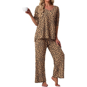 image:imagePrinStory Womens Pajama Sets Short Sleeve Soft Pjs S3XL  2 Piece VNeck Pj Sets for Women with Pockets Comfy Stretchy Pajamas for Sleep Home Travel Maternity NursingFpkhaki Love