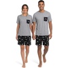 image:imagePrinStory Couples Pajamas Set Shirts and Shorts Summer Comfy Lounge Family  Machine WashablePocketsDrawstringStretch FabricGentle On SkinCouplesGiftRelaxed FitSolidSleepwearLoungewearS4XLFp Black Star Moon