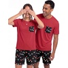 image:imagePrinStory Couples Pajamas Set Shirts and Shorts Summer Comfy Lounge Family  Machine WashablePocketsDrawstringStretch FabricGentle On SkinCouplesGiftRelaxed FitSolidSleepwearLoungewearS4XLFp Black Lantern