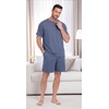 image:imagePrinStory Couples Pajamas Set Shirts and Shorts Summer Comfy Lounge Family  Machine WashablePocketsDrawstringStretch FabricGentle On SkinCouplesGiftRelaxed FitSolidSleepwearLoungewearS4XLGray Blue