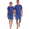 image:imagePrinStory Couples Pajamas Set Shirts and Shorts Summer Comfy Lounge Family  Machine WashablePocketsDrawstringStretch FabricGentle On SkinCouplesGiftRelaxed FitSolidSleepwearLoungewearS4XLFp Blue Cat