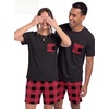 image:imagePrinStory Couples Pajamas Set Shirts and Shorts Summer Comfy Lounge Family  Machine WashablePocketsDrawstringStretch FabricGentle On SkinCouplesGiftRelaxed FitSolidSleepwearLoungewearS4XLFp Red Plaid