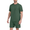 image:imagePrinStory Couples Pajamas Set Shirts and Shorts Summer Comfy Lounge Family  Machine WashablePocketsDrawstringStretch FabricGentle On SkinCouplesGiftRelaxed FitSolidSleepwearLoungewearS4XLGreen
