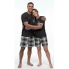image:imagePrinStory Couples Pajamas Set Shirts and Shorts Summer Comfy Lounge Family  Machine WashablePocketsDrawstringStretch FabricGentle On SkinCouplesGiftRelaxed FitSolidSleepwearLoungewearS4XLFp Black White Plaid