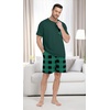 image:imagePrinStory Couples Pajamas Set Shirts and Shorts Summer Comfy Lounge Family  Machine WashablePocketsDrawstringStretch FabricGentle On SkinCouplesGiftRelaxed FitSolidSleepwearLoungewearS4XLFp Green Plaid