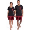 image:imagePrinStory Couples Pajamas Set Shirts and Shorts Summer Comfy Lounge Family  Machine WashablePocketsDrawstringStretch FabricGentle On SkinCouplesGiftRelaxed FitSolidSleepwearLoungewearS4XLFp Red Plaid