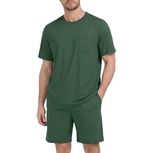 image:imagePrinStory Couples Pajamas Set Shirts and Shorts Summer Comfy Lounge Family  Machine WashablePocketsDrawstringStretch FabricGentle On SkinCouplesGiftRelaxed FitSolidSleepwearLoungewearS4XLGreen