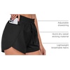image:imagePrinStory Womens Athletic Running Shorts 3 with Zipper Pockets XSXL  Workout ShortsGym Hiking 2 in 1High Waisted Quick Dry LightweightBlack