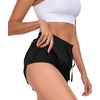 image:imagePrinStory Womens Athletic Running Shorts 3 with Zipper Pockets XSXL  Workout ShortsGym Hiking 2 in 1High Waisted Quick Dry LightweightBlack