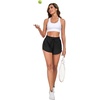 image:imagePrinStory Womens Athletic Running Shorts 3 with Zipper Pockets XSXL  Workout ShortsGym Hiking 2 in 1High Waisted Quick Dry LightweightBlack