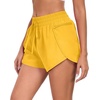 image:imagePrinStory Womens Athletic Running Shorts 3 with Zipper Pockets XSXL  Workout ShortsGym Hiking 2 in 1High Waisted Quick Dry LightweightGolden Yellow