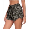 image:imagePrinStory Womens Athletic Running Shorts 3 with Zipper Pockets XSXL  Workout ShortsGym Hiking 2 in 1High Waisted Quick Dry LightweightGray Ld Print