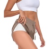 image:imagePrinStory Womens Athletic Running Shorts 3 with Zipper Pockets XSXL  Workout ShortsGym Hiking 2 in 1High Waisted Quick Dry LightweightKhaki
