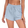 image:imagePrinStory Womens Athletic Running Shorts 3 with Zipper Pockets XSXL  Workout ShortsGym Hiking 2 in 1High Waisted Quick Dry LightweightLight Blue