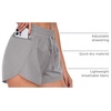 image:imagePrinStory Womens Athletic Running Shorts 3 with Zipper Pockets XSXL  Workout ShortsGym Hiking 2 in 1High Waisted Quick Dry LightweightLight Gray