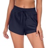 image:imagePrinStory Womens Athletic Running Shorts 3 with Zipper Pockets XSXL  Workout ShortsGym Hiking 2 in 1High Waisted Quick Dry LightweightNavy Blue