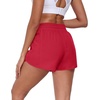image:imagePrinStory Womens Athletic Running Shorts 3 with Zipper Pockets XSXL  Workout ShortsGym Hiking 2 in 1High Waisted Quick Dry LightweightRed