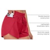 image:imagePrinStory Womens Athletic Running Shorts 3 with Zipper Pockets XSXL  Workout ShortsGym Hiking 2 in 1High Waisted Quick Dry LightweightRed