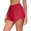 image:imagePrinStory Womens Athletic Running Shorts 3 with Zipper Pockets XSXL  Workout ShortsGym Hiking 2 in 1High Waisted Quick Dry LightweightRed