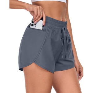 image:imagePrinStory Womens Athletic Running Shorts 3 with Zipper Pockets XSXL  Workout ShortsGym Hiking 2 in 1High Waisted Quick Dry LightweightSlate Gray