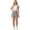 image:imagePrinStory Athletic Shorts for Women High Waisted Running Shorts 3 XS2XL  Workout Gym  Hiking 2 in 1 Zipper Pockets Quick Dry Lightweight BlackLight Gray